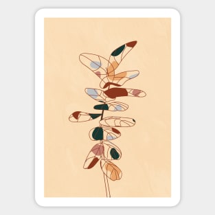 Abstract Botanical Line, Minimalist Modern Wall Art, Scandinavian Abstract Sticker